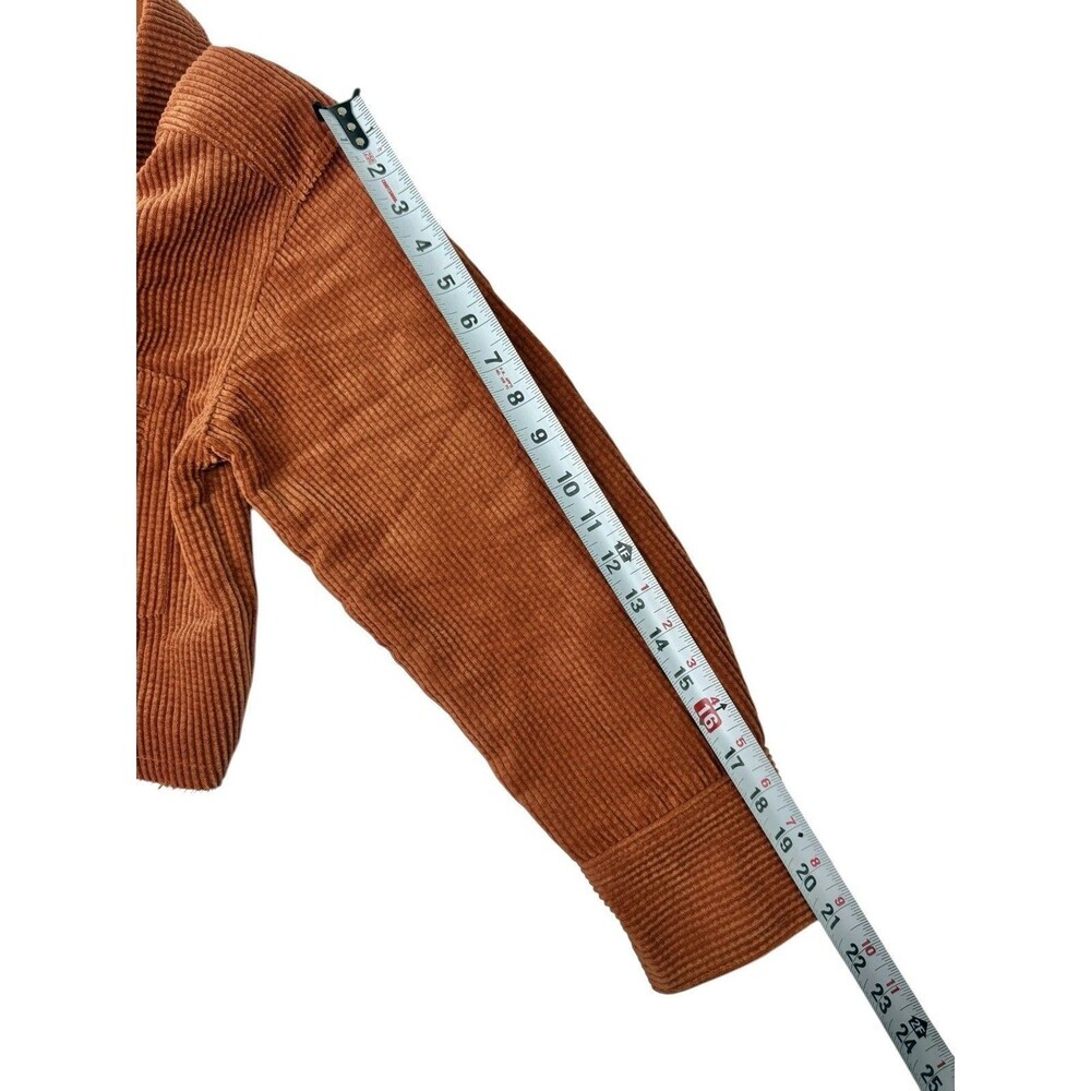 BDG Urban Outfitters Cropped Rodney Corduroy Shacket Rust Orange Patchwork M - Picture 10 of 10